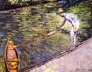 Gustave Caillebotte Boater Pulling on His Perissoire painting